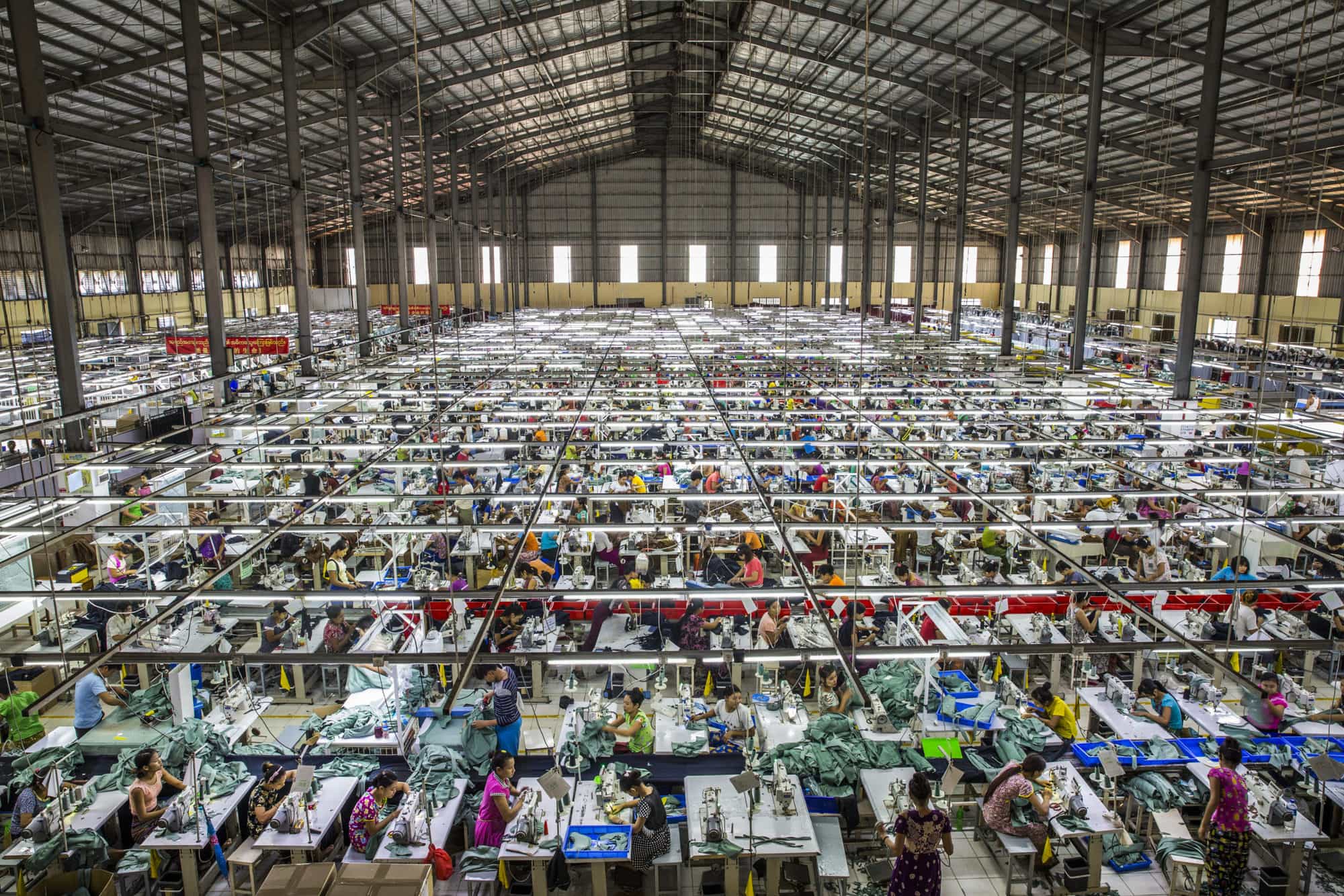 Tekstilfabrik i Myanmar. Foto: Minzayar Oo