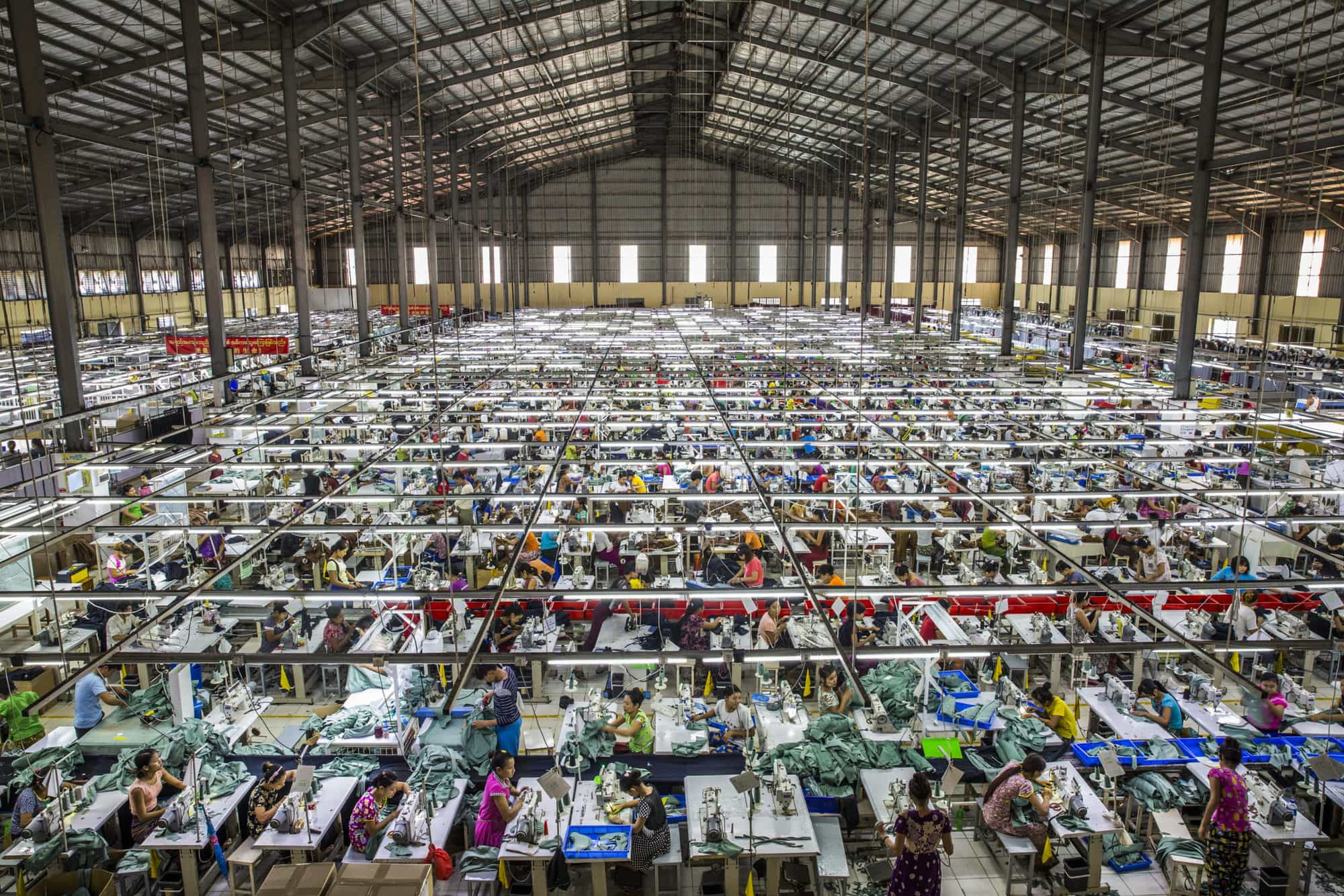 Tekstilfabrik i Myanmar. Foto: Minzayar Oo