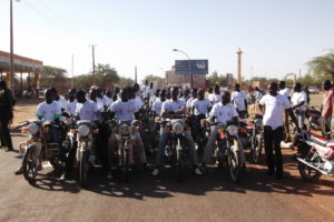 Motorbikers demanding access to social protection, Maradi, Niger 2013 (3)